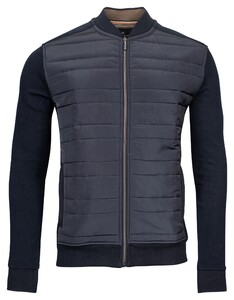 Baileys Sweat Cardigan Zip Front Body Padded Nylon Quilted Vest Navy