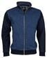 Baileys Sweat Cardigan Zip Front Jacquard Brick Design Vest Blauw