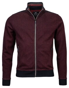 Baileys Sweat Cardigan Zip Jacquard Double Face Sueded Finish Stone Red