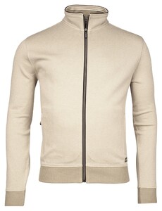 Baileys Sweat Cardigan Zip Yarn Dyed Jacquard Doubleface Interlock Vest Cashew