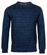 Baileys Sweat Crew Neck Front Double Layer Knit Structured Stripes Pullover Jeans Blue