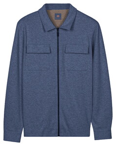 Baileys Sweat Full Zip Chest Pockets Vest Dark Denim Blue