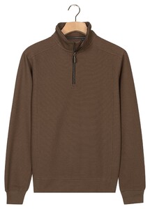 Baileys Sweat Half Zip Hi-Low Structure Uni Color Pullover Mushroom