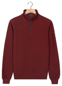 Baileys Sweat Half Zip Hi-Low Structure Uni Color Trui Deep Mauve