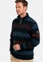 Baileys Sweat Half Zip Jacquard Piqué Yarn Dyed Stripes Pullover Deep Red-Blue