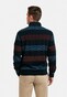 Baileys Sweat Half Zip Jacquard Piqué Yarn Dyed Stripes Pullover Deep Red-Blue