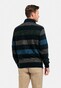 Baileys Sweat Half Zip Jacquard Piqué Yarn Dyed Stripes Pullover Green-Blue