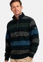 Baileys Sweat Half Zip Jacquard Piqué Yarn Dyed Stripes Pullover Green-Blue