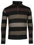 Baileys Sweat Half Zip Jacquard Piqué Yarn Dyed Stripes Pullover Light Aubergine-Beige