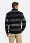 Baileys Sweat Half Zip Jacquard Piqué Yarn Dyed Stripes Pullover Light Aubergine-Beige