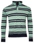 Baileys Sweat Half Zip Piqué Yarn Dyed Stripes Two-Tone Doubleface Pullover Green