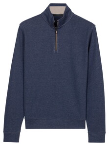 Baileys Sweat Half Zip Subtle Faux-Uni Trui Dark Denim Blue
