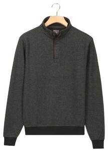 Baileys Sweat Half Zip Two-Tone Jacquard Doubleface Interlock Trui Dark Forest