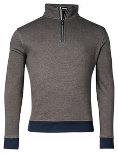 Baileys Sweat Halfzip 2-Tone Allover Jacquard Pullover Taupe
