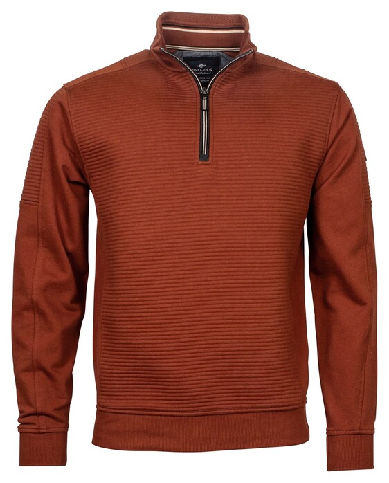 Baileys Sweat Zip Jacquard Padding French Terry Pullover Brique