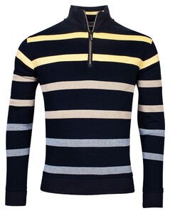 Baileys Sweat Zip Yarn Dyed Stripes Jacquard Pique Pullover Maize