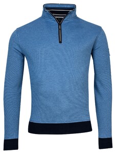 Baileys Sweater Half Zip 2-Tone Oxford Doubleface Jacquard Interlock Pullover Cobalt
