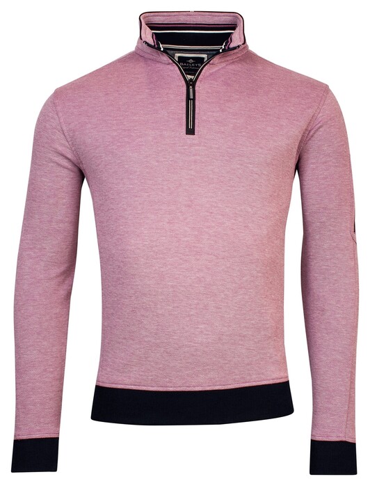 Baileys Sweater Half Zip 2-Tone Oxford Doubleface Jacquard Interlock Pullover Grape