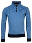Baileys Sweater Half Zip 2-Tone Oxford Doubleface Jacquard Interlock Trui Cobalt