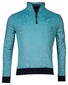 Baileys Sweater Half Zip 2-Tone Oxford Doubleface Jacquard Interlock Trui Dark Aqua