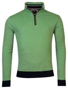 Baileys Sweater Half Zip 2-Tone Oxford Doubleface Jacquard Interlock Trui Groen