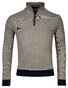 Baileys Sweater Half Zip 2-Tone Oxford Doubleface Jacquard Interlock Trui Olive