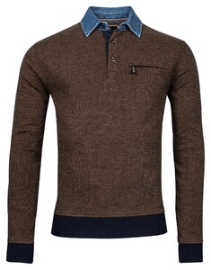 Baileys Sweatshirt Denim 2Tone Jacquard Interlock Pullover Ocher