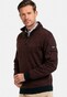 Baileys Sweatshirt Half Zip Yarn Dyed Jacquard Doubleface Interlock Trui Deep Orange