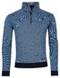 Baileys Sweatshirt Zip 2Tone Front Jacquard Interlock Pullover Blue