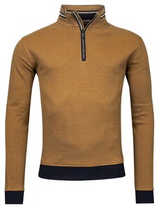 Baileys Sweatshirt Zip 2Tone Front Jacquard Interlock Trui Oker