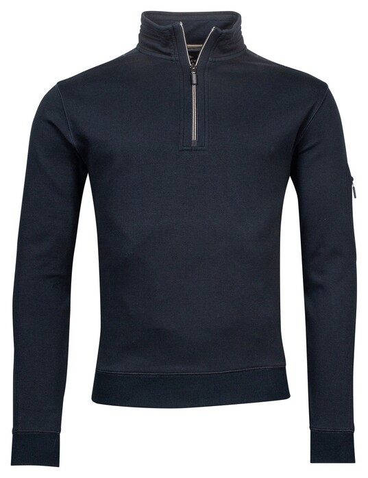 Baileys Sweatshirt Zip Doubleface Interlock Pullover Navy