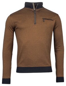 Baileys Sweatshirt Zip Doubleface Jacquard Interlock Pullover Ocher