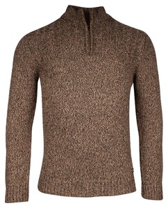 Baileys Top Cable Knit Half Zip Single Knit Pullover Brown