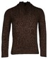 Baileys Top Cable Knit Half Zip Single Knit Pullover Dark Brown Melange