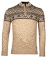 Baileys Top Part Norwegian Knit Design Half Zip Lambswool Trui Beige