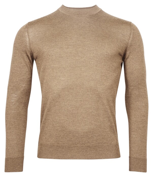 Baileys Turtle Neck Merino Wool Single Knit Pullover Dark Sand