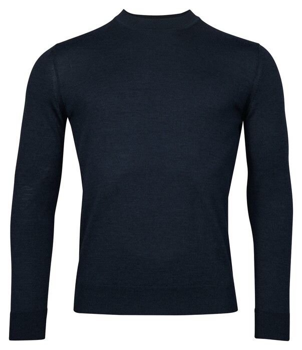 Baileys Turtle Neck Merino Wool Single Knit Pullover Navy