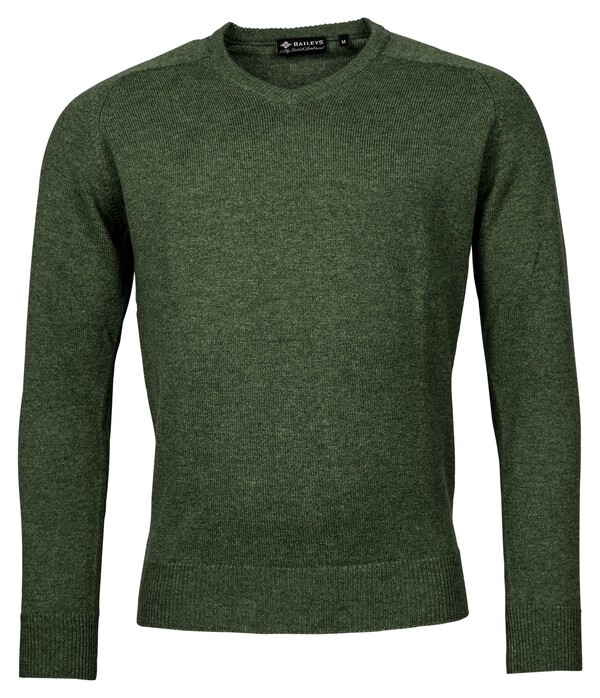 Baileys Two Ply Scottish Lambswool V-Neck Pullover Single Knit Dark Green