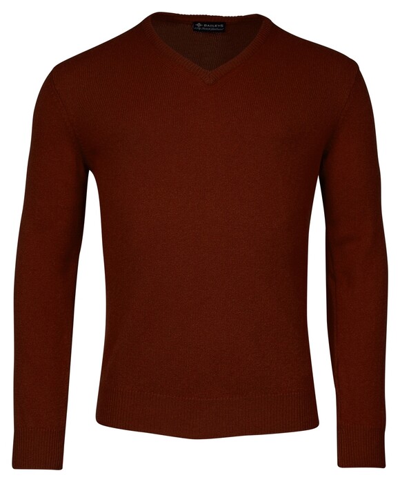 Baileys Two Ply Scottish Lambswool V-Neck Pullover Single Knit Deep Red