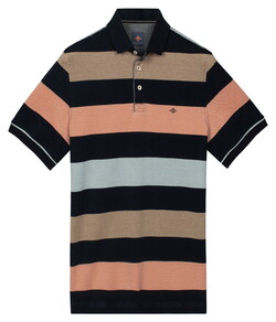 Baileys Two-Tone Piqué Yarn Dyed Stripes Polo Abrikoos