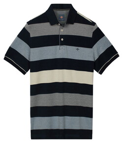 Baileys Two-Tone Piqué Yarn Dyed Stripes Polo Delft Blue
