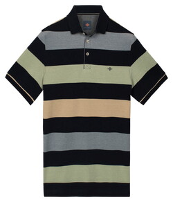 Baileys Two-Tone Piqué Yarn Dyed Stripes Polo Misty Green