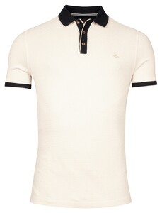 Baileys Two-Tone Structure Jacquard Micro Pattern Polo Off White