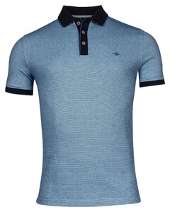 Baileys Two-Tone Structure Jacquard Micro Pattern Poloshirt Soft Blue