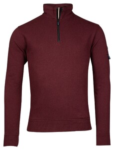 Baileys Uni Color Allover Waffle Texture Interlock Half Zip Sweatshirt Pullover Aubergine