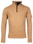 Baileys Uni Color Allover Waffle Texture Interlock Half Zip Sweatshirt Pullover Dark Sand