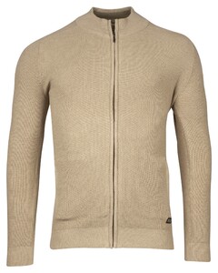 Baileys Uni Color Cardigan Zip Allover Rib Knit Vest Beige