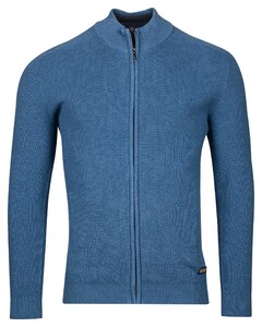 Baileys Uni Color Cardigan Zip Allover Rib Knit Vest Delft Blue