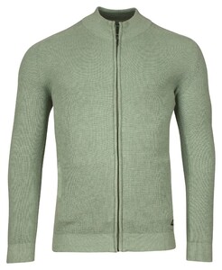 Baileys Uni Color Cardigan Zip Allover Rib Knit Vest Misty Green Melange