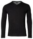 Baileys Uni Color Cotton V-Neck Single Knit Pullover Black